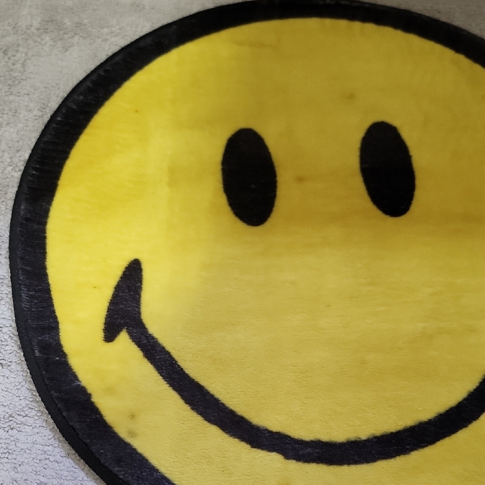 Yellow Smiley Face Rug - Picture 2 of 5